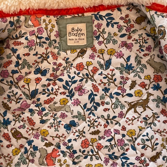 BABY BODEN Hooded Corduroy Winter Coat  2-3T - Picture 3 of 4